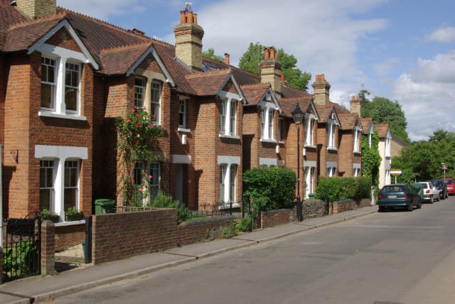 Brick cottages along Church Way in Iffley village